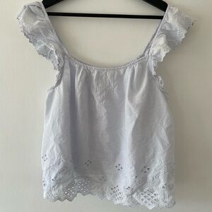 Shabby Chic 100% Cotton Eyelet Tank Size M